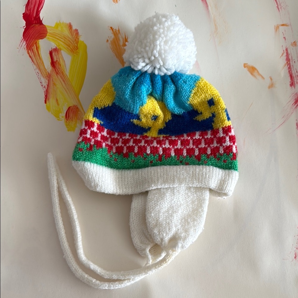 Vintage Maine Mad Hatter Colorful Knit Kids Winter Hat